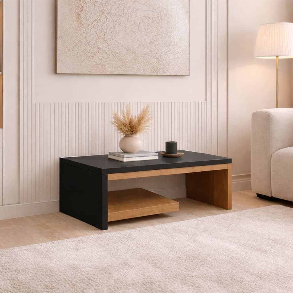 Mesa de Centro Decorativa Retangular Porta Revista Moderna Luxo