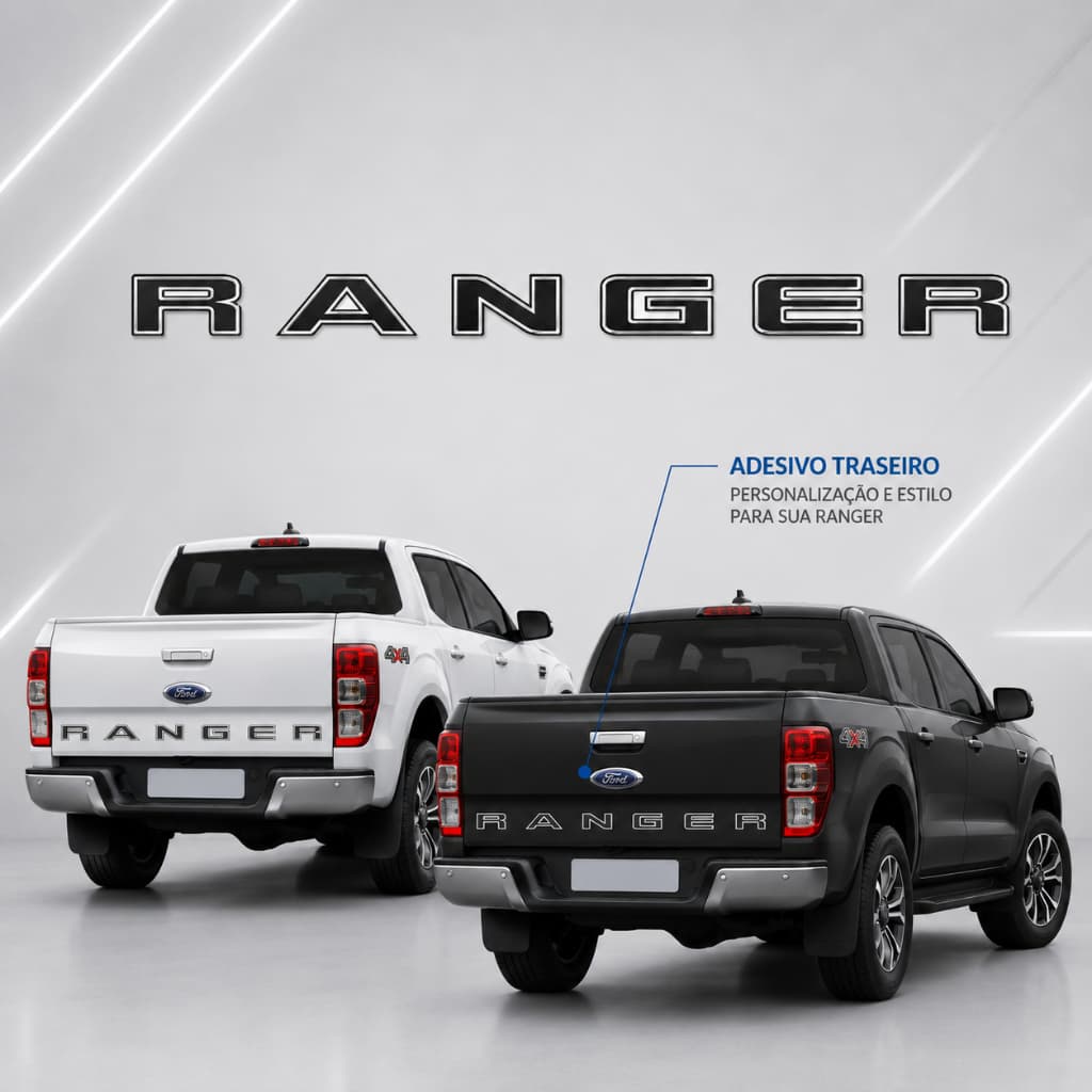 Adesivo Emblema Tampa Traseira Ford Ranger  Premium Alta Durabilidade 3D