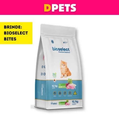 Ração Bioselect Premium Especial Para Gatos Filhotes 10kg Sabor Frango + Brinde