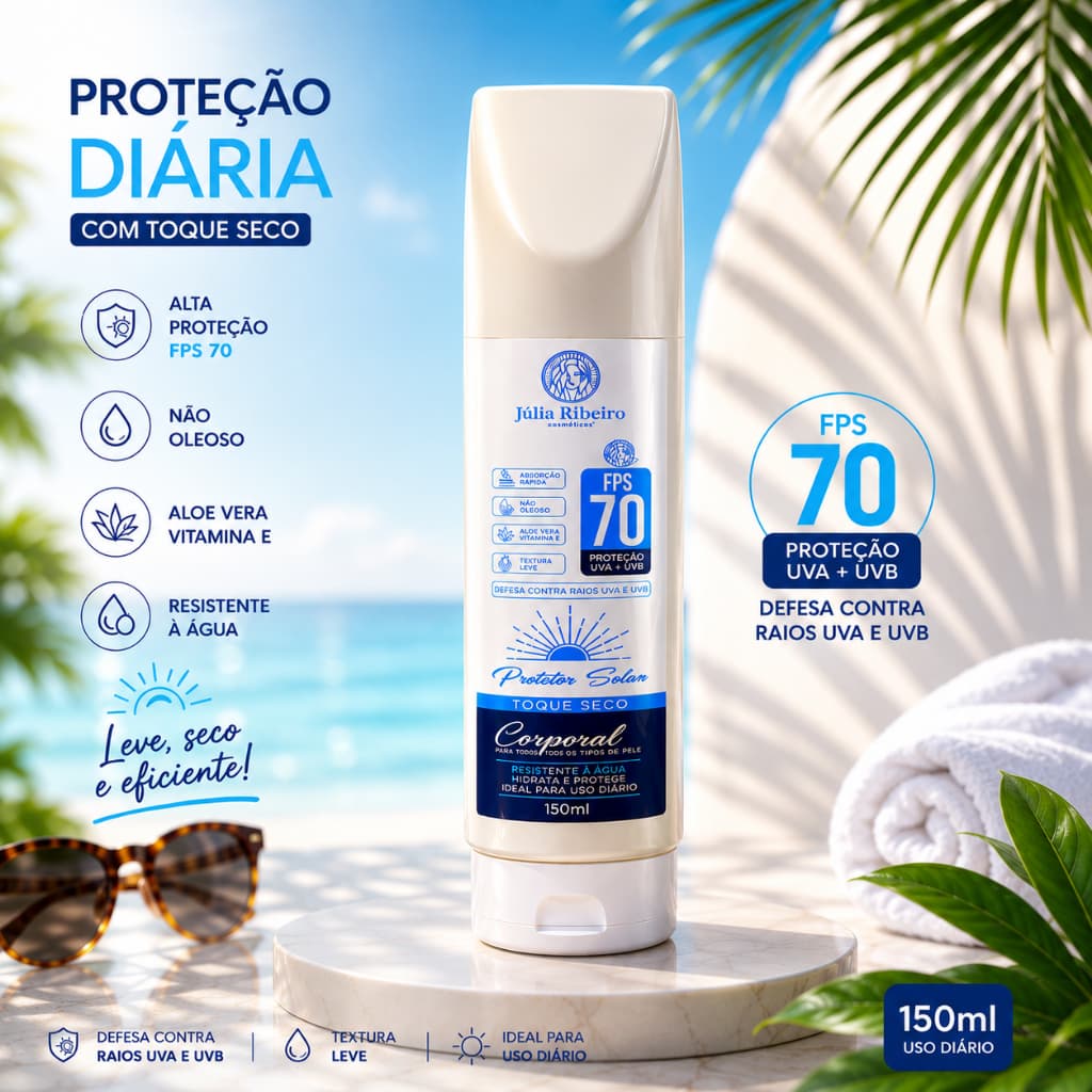 ☀️ Protetor Solar Corporal FPS 70 150ML Proteção UVA e UVB de alta performance