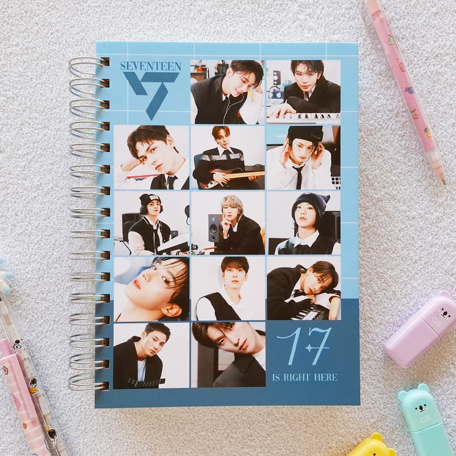Caderno Seventeen Kpop | 2 modelos de capa | Caderno A5 ou Universitário