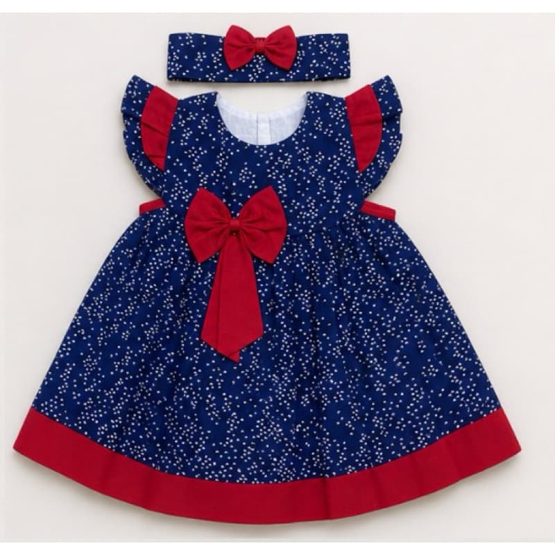 Vestido Bebê Menina com laço l Tam 3 a 6 Meses