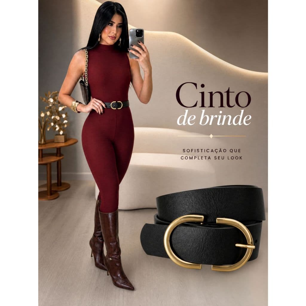 Kit Macacão Com Cinto De Couro Feminino Macacão De Malha Com Bojo Ziper Nas Costas Manga Curta Cinto Ajustável A Moda