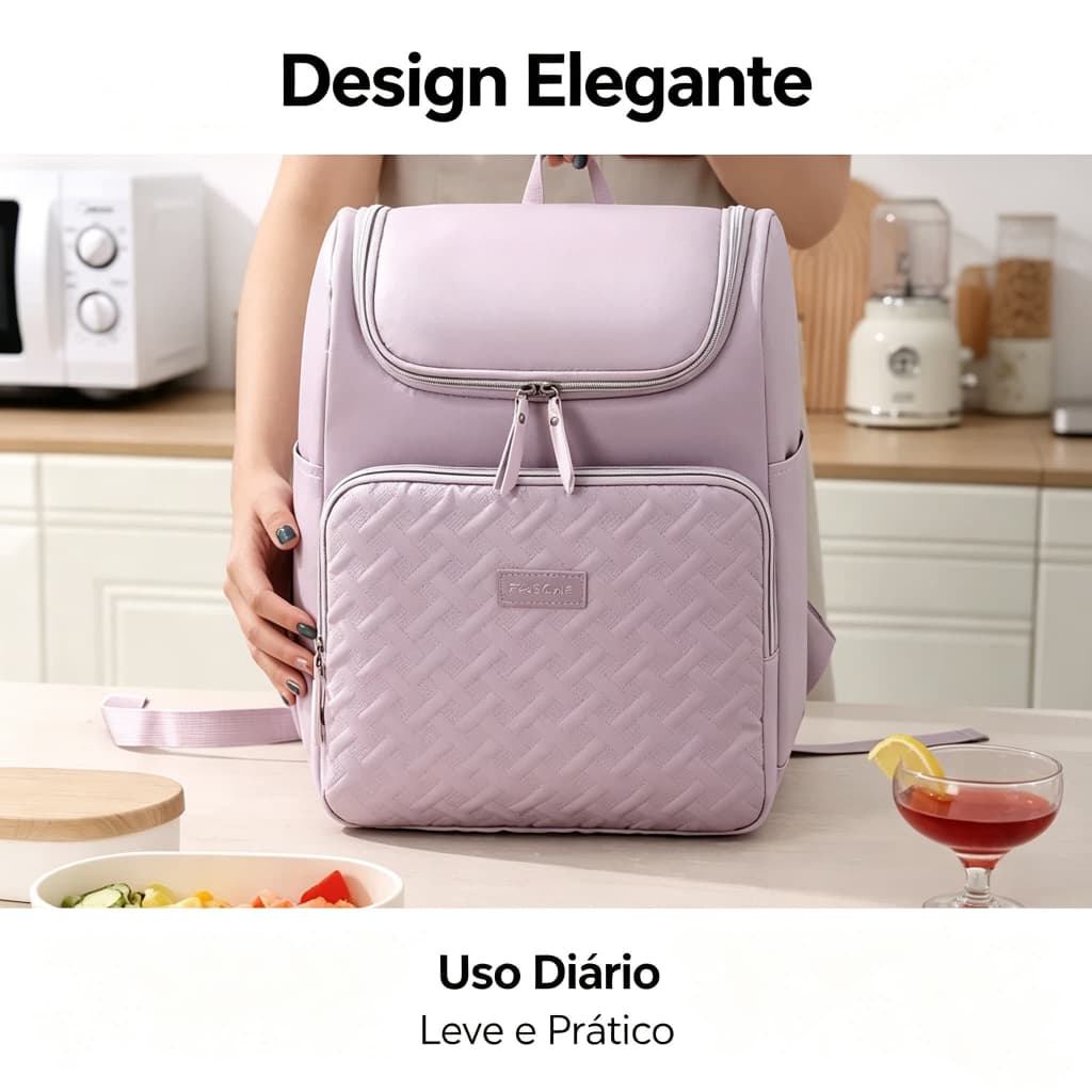 Mochila Térmica Lancheira Grande Capacidade Impermeável 38x28x16cm 4 Cores