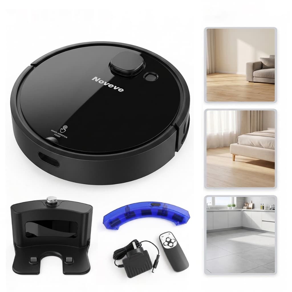 Robô Aspirador de Pó Inteligente 2000Pa Wi-Fi APP com Sensor Anti-Queda, Desvio Automático e Retorno