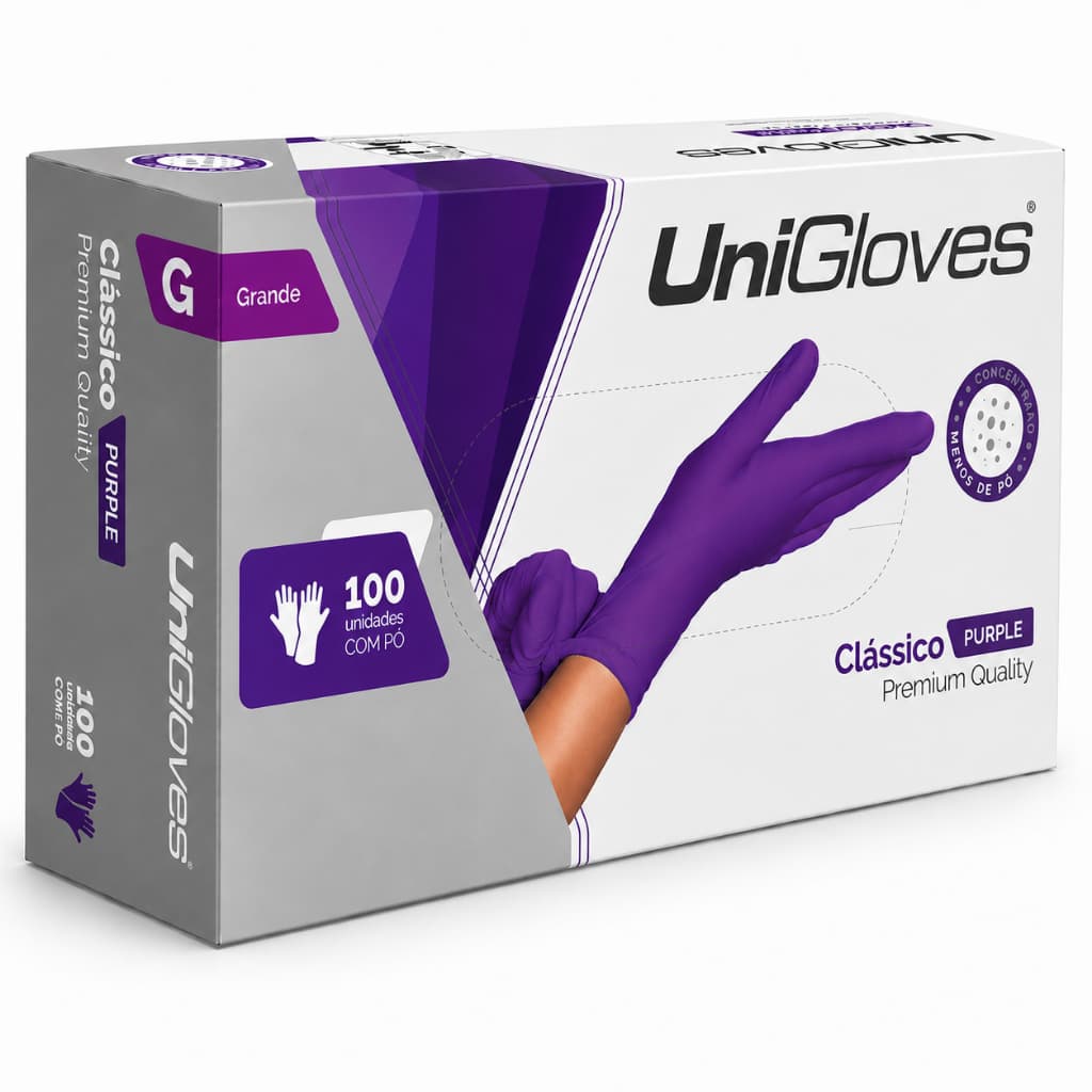 Luva Procedimento Latéx Unigloves Purple (violeta)