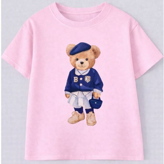 Blusa Infantil Ursinha Vintage Colorida Estampa Kids 100% Algodão Casual