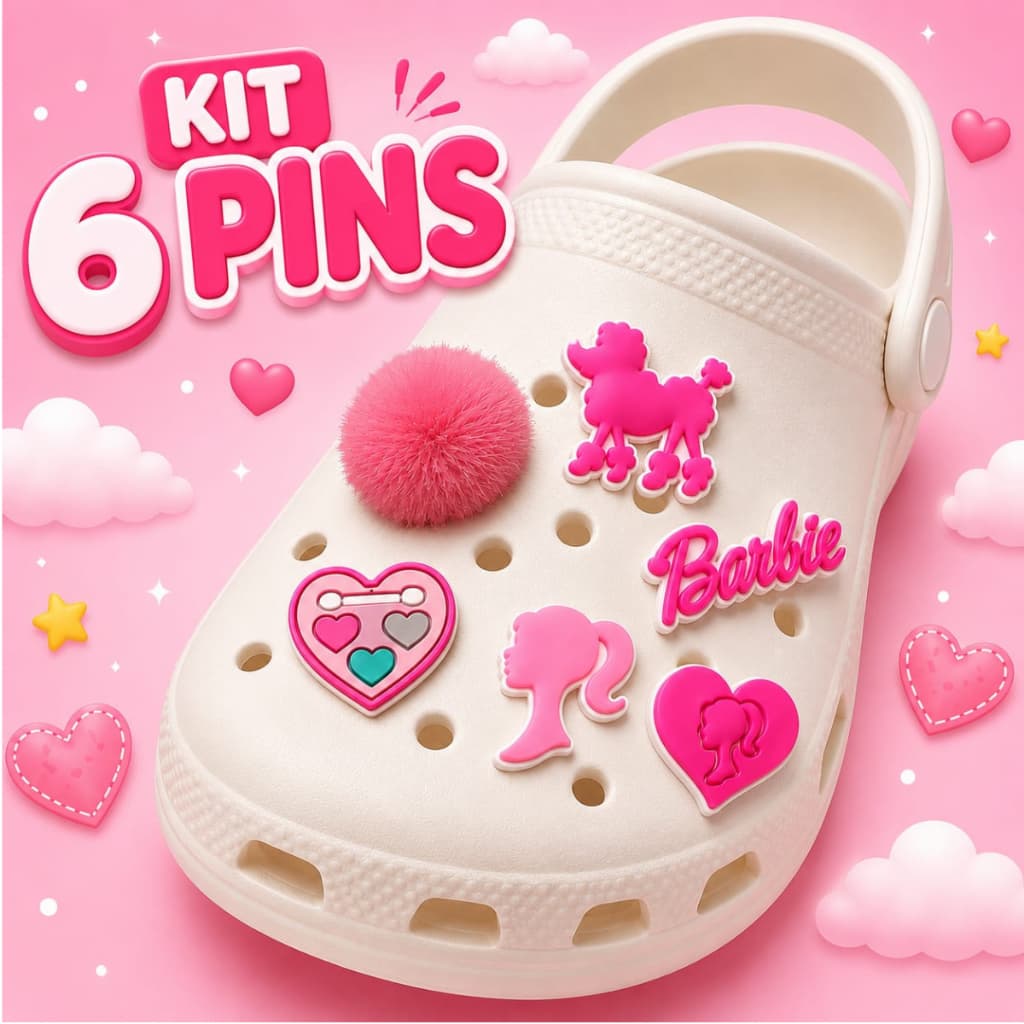 Kit 6 Pins Bottons Enfeites Para Babuche Personagens Infantil 027