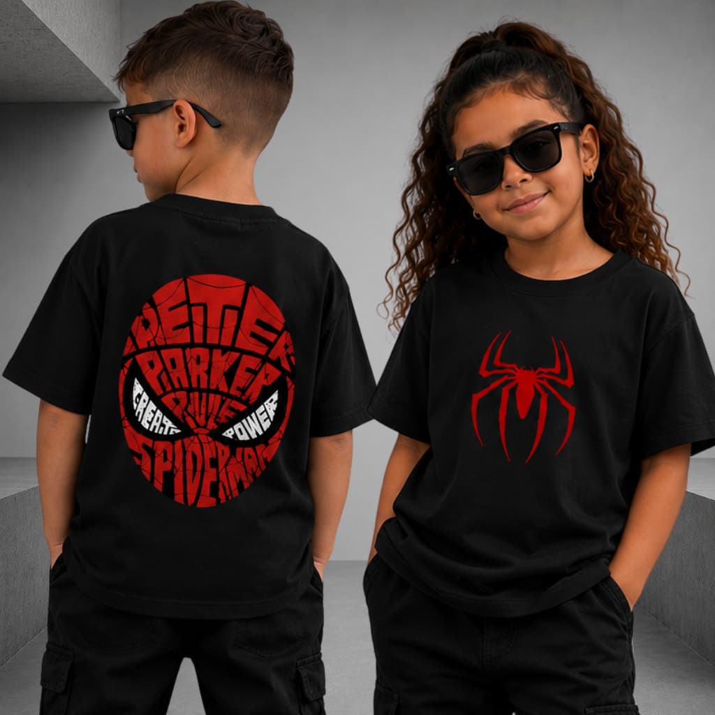 Camiseta Spider Man Homem Aranha 100% Algodão 6 ao 14 Personagem Herois