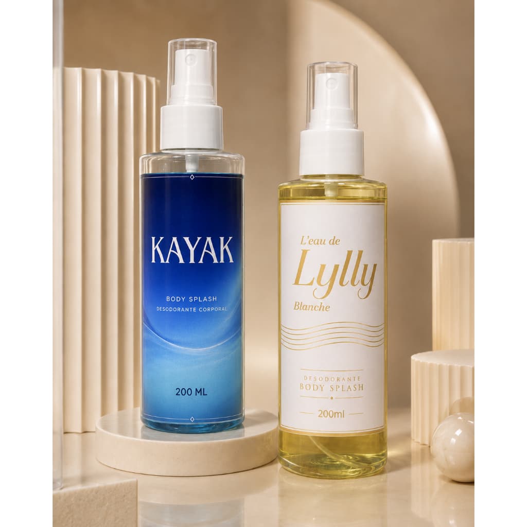 Kit 2 Body splash Kayak + Lili Floral Frescor 200ml Masculino e Feminino Perfume Corporal