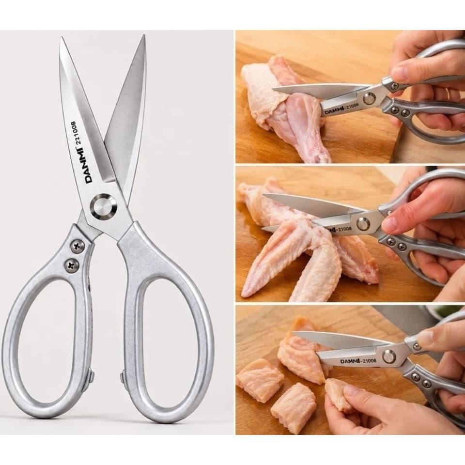 Tesoura Industrial P Cozinha De Aço Inox 20cm Profissional