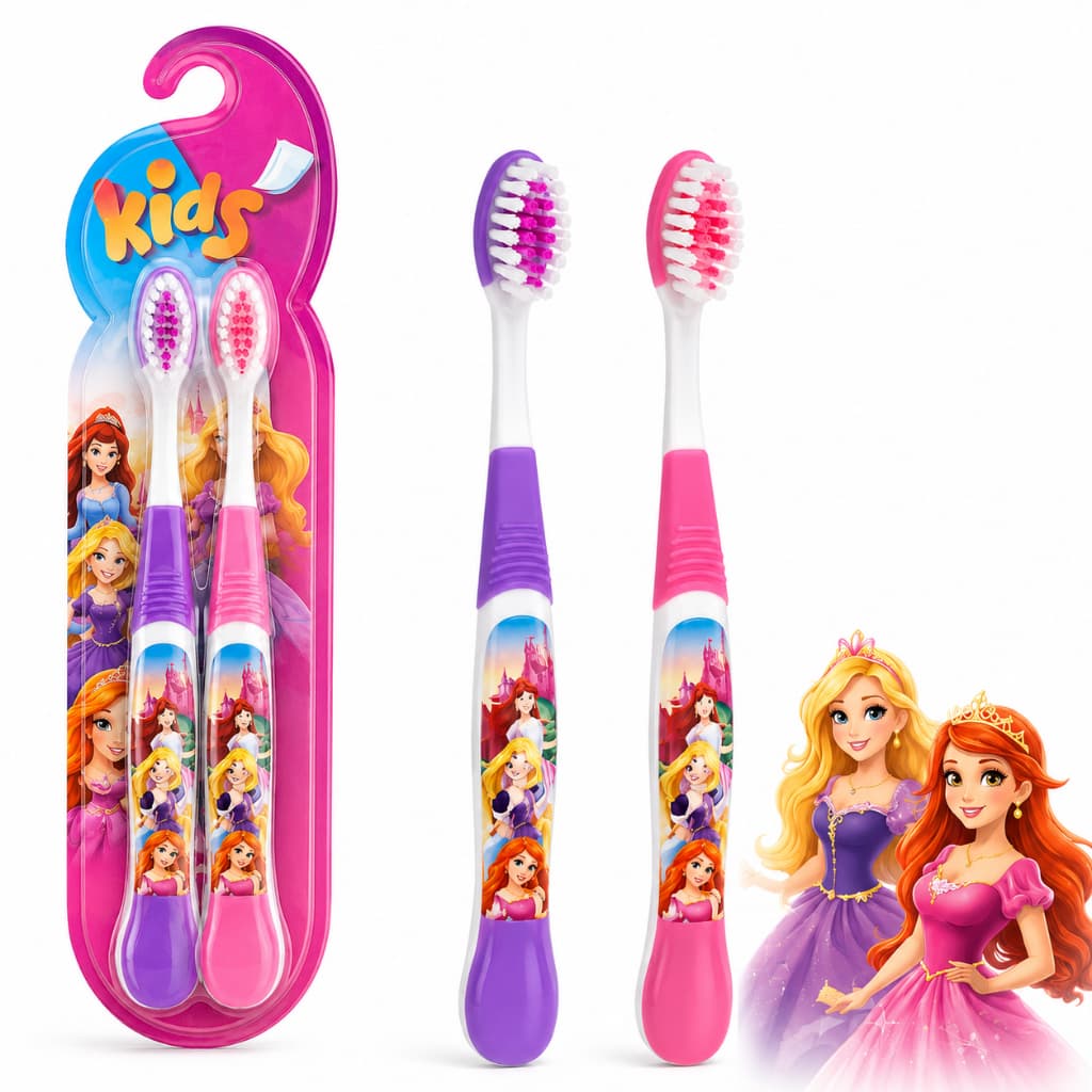 🦷  Escovas de Dente Infantil Macia para Crianças + Capa Protetora🦷