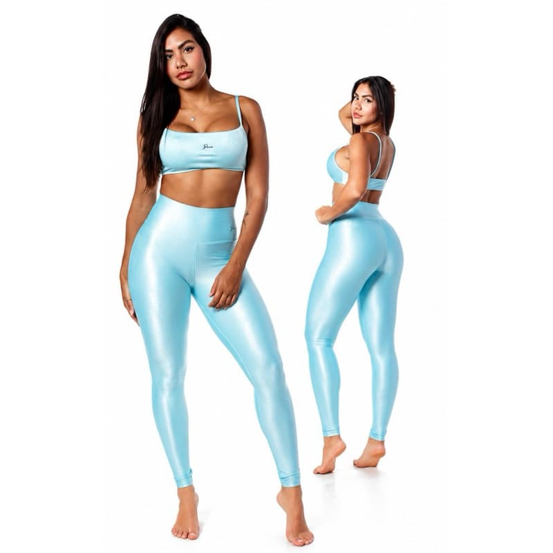 DIASP Conjunto Academia Top + Legging Canelado Poliamida Premium Roupa Fitness