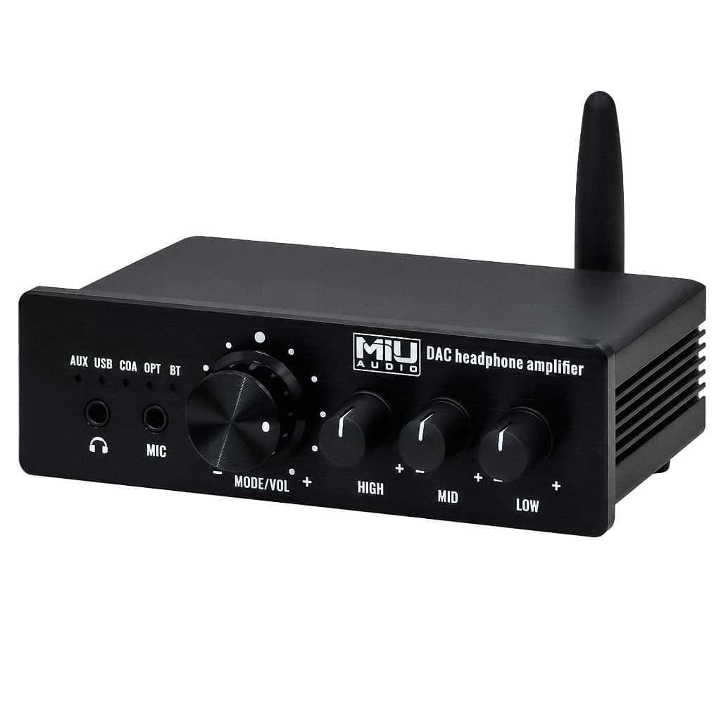 Amplificador DAC para Fone de Ouvido MIU Audio Bluetooth USB-C Óptico RCA Coaxial