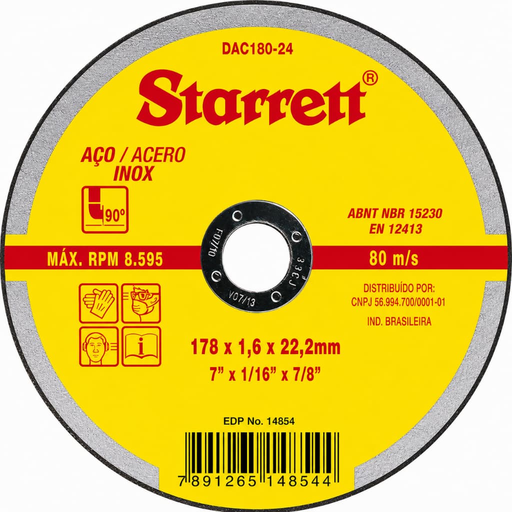 Kit 12 Discos de corte STARRETT  7"