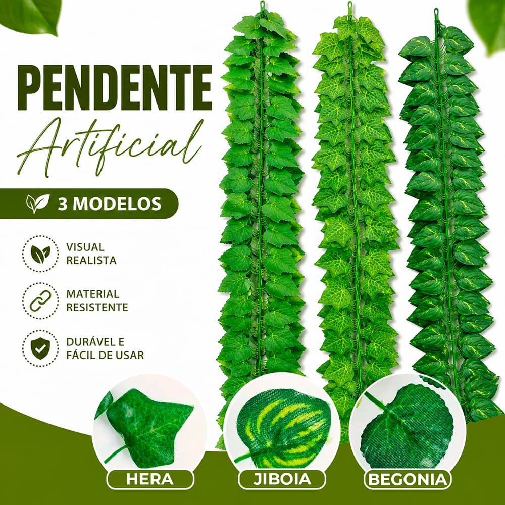 6 Metros Hera Artificial Cordão Folhagem Trepadeira Jardim Vertical