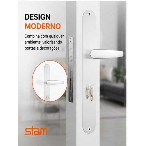 Fechadura Stam Perfil Estreito Alumínio Inox 623/33 Wc