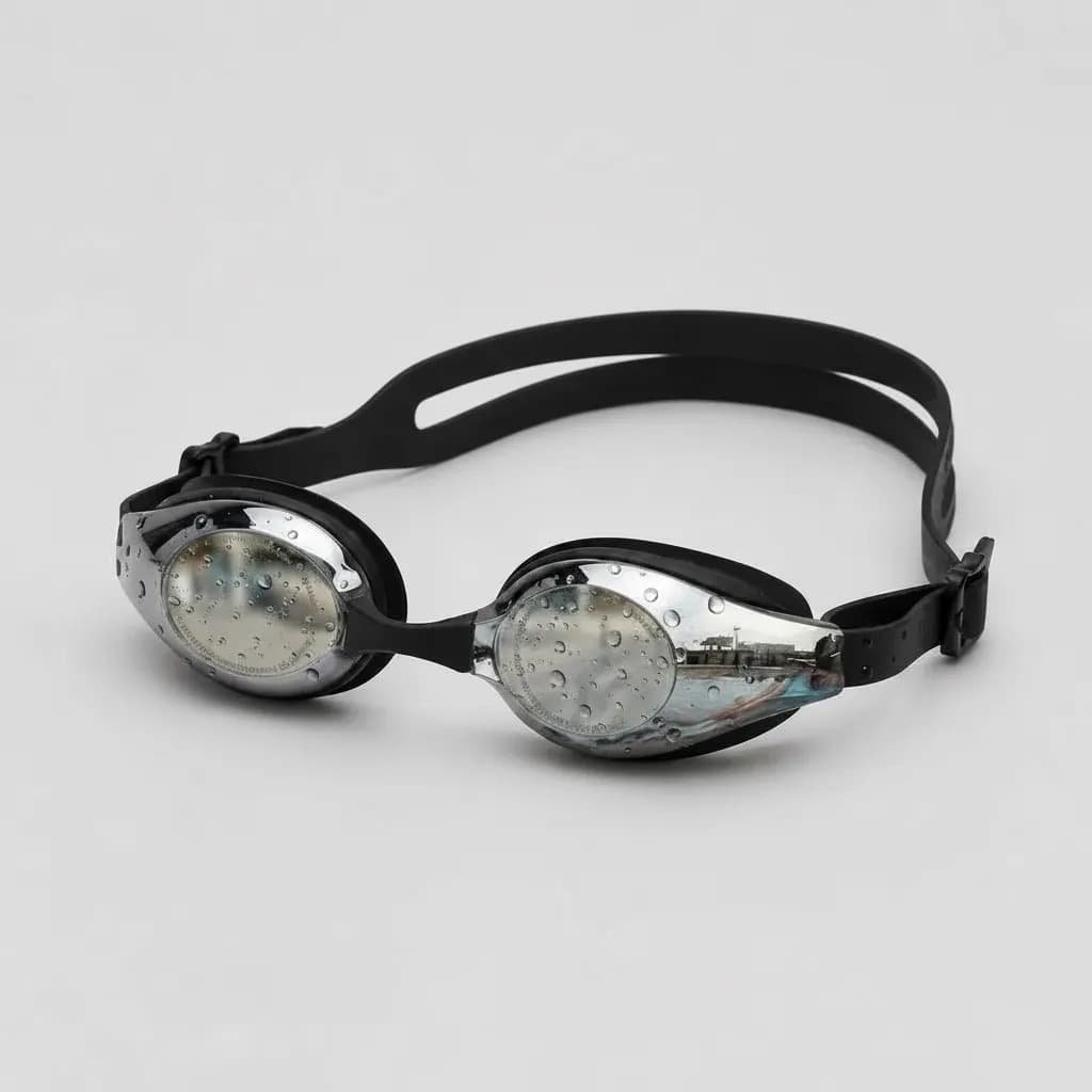 Oculos De Natação Leader Union Star Af Preto Cinza Espelhado