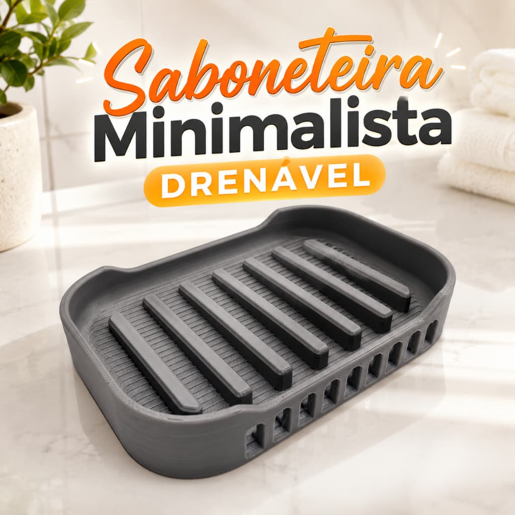 Saboneteira Minimalista com Drenagem Rápida para Banheiro e Lavabo