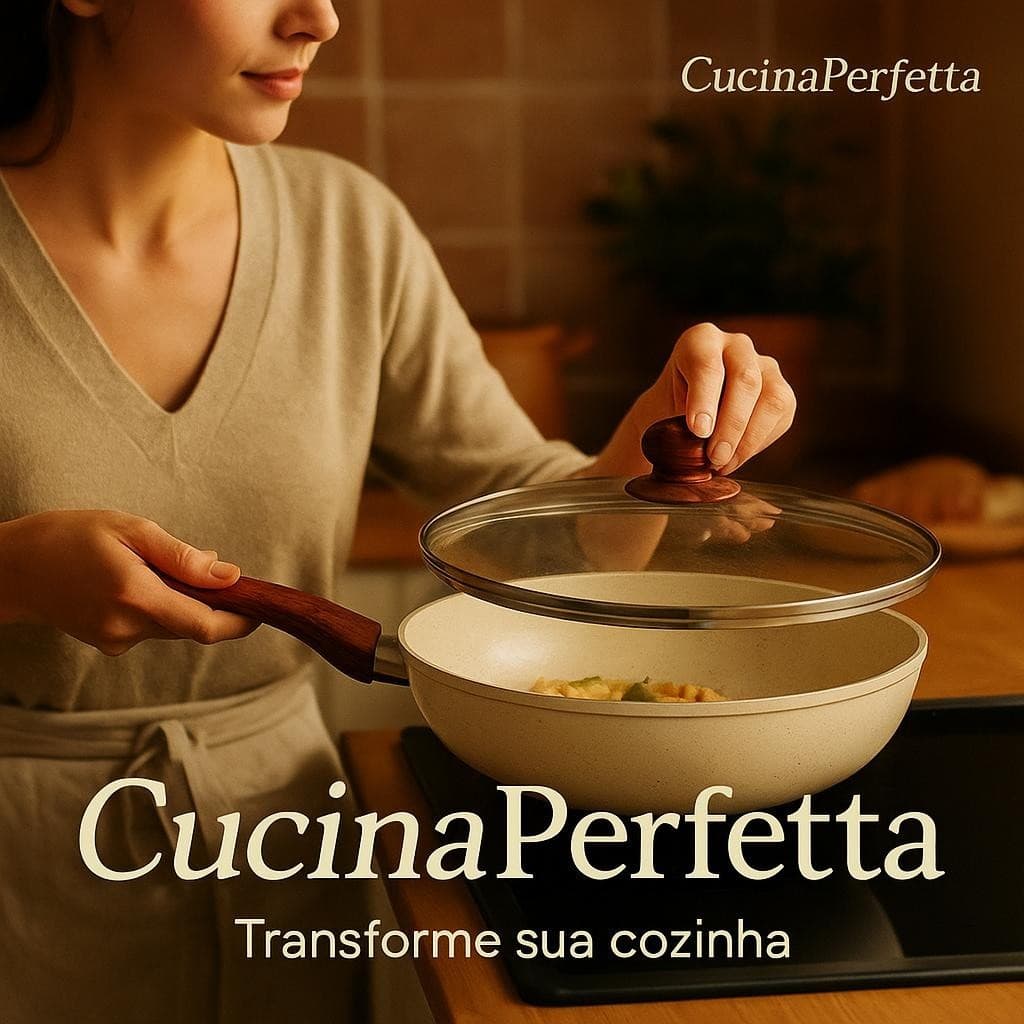 CucinaPerfetta — A frigideira que transforma sua cozinha em um espaço de delícias com tampa e 28 cm.