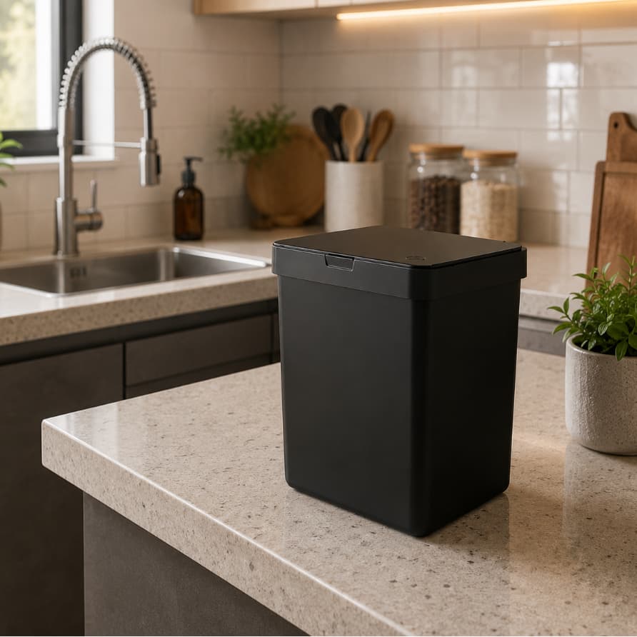 Lixeira de Pia 2,5L preto resistente