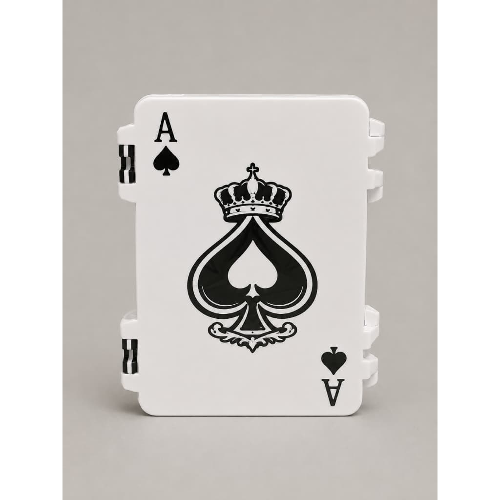 Porta Cartas de Baralho Ás de Espadas | Estojo Compacto e Resistente