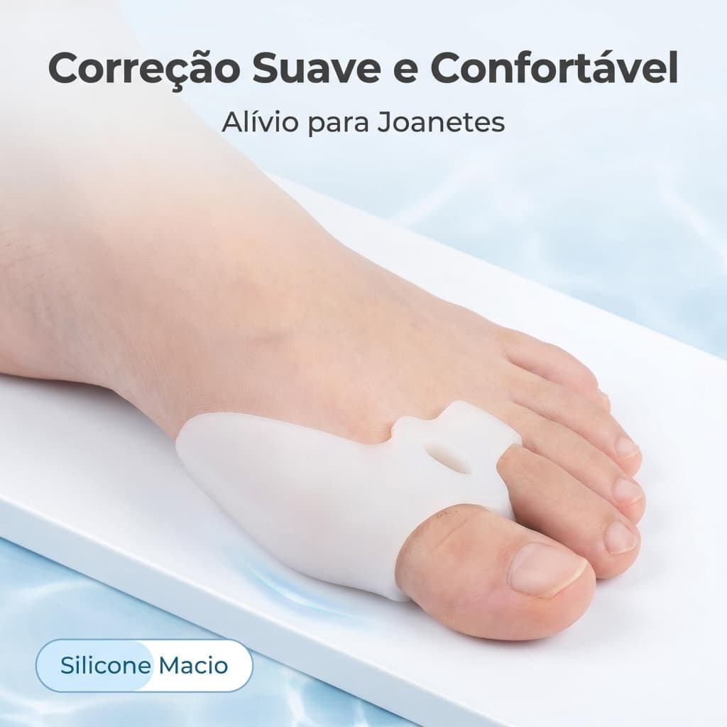 Protetor Silicone para Joanete Hallux Valgus Palmilha Corretora Uso Diurno Noturno