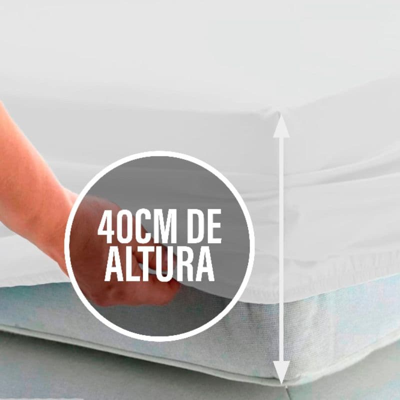 Lençol Casal Avulso de Elástico 400 Fios  para Colchão Alto 40cm Percal flex