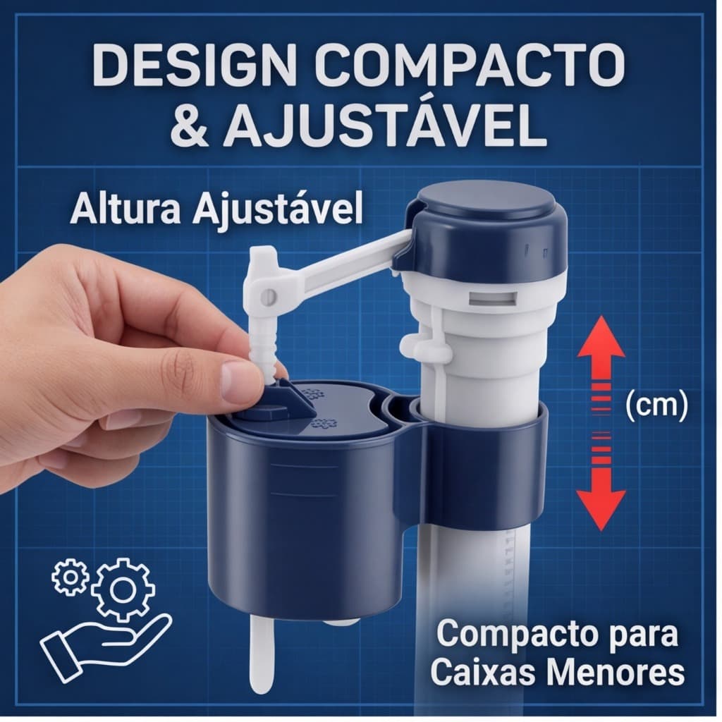 Válvula de Entrada Universal para Vaso Sanitário Peça de Reposição para Caixa Acoplada