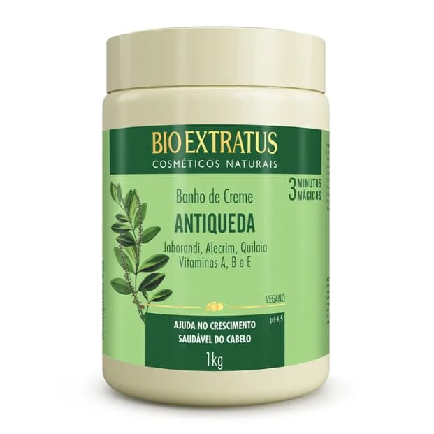 Máscara Banho De Creme Antiqueda Jaborandi 250g, 500g ou 1kg - Bio Extratus