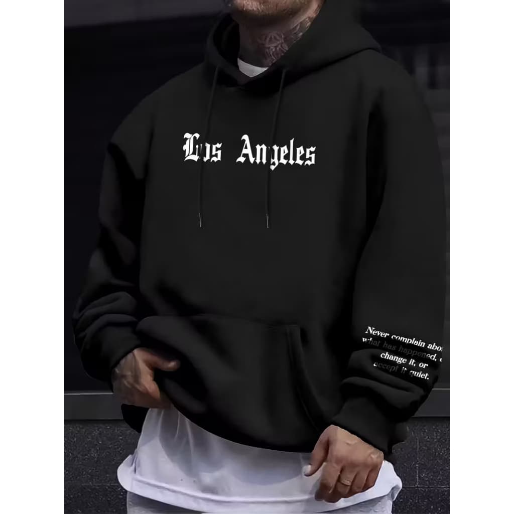 Moletom masculino Los Angeles Blusa de frio masculina Canguru