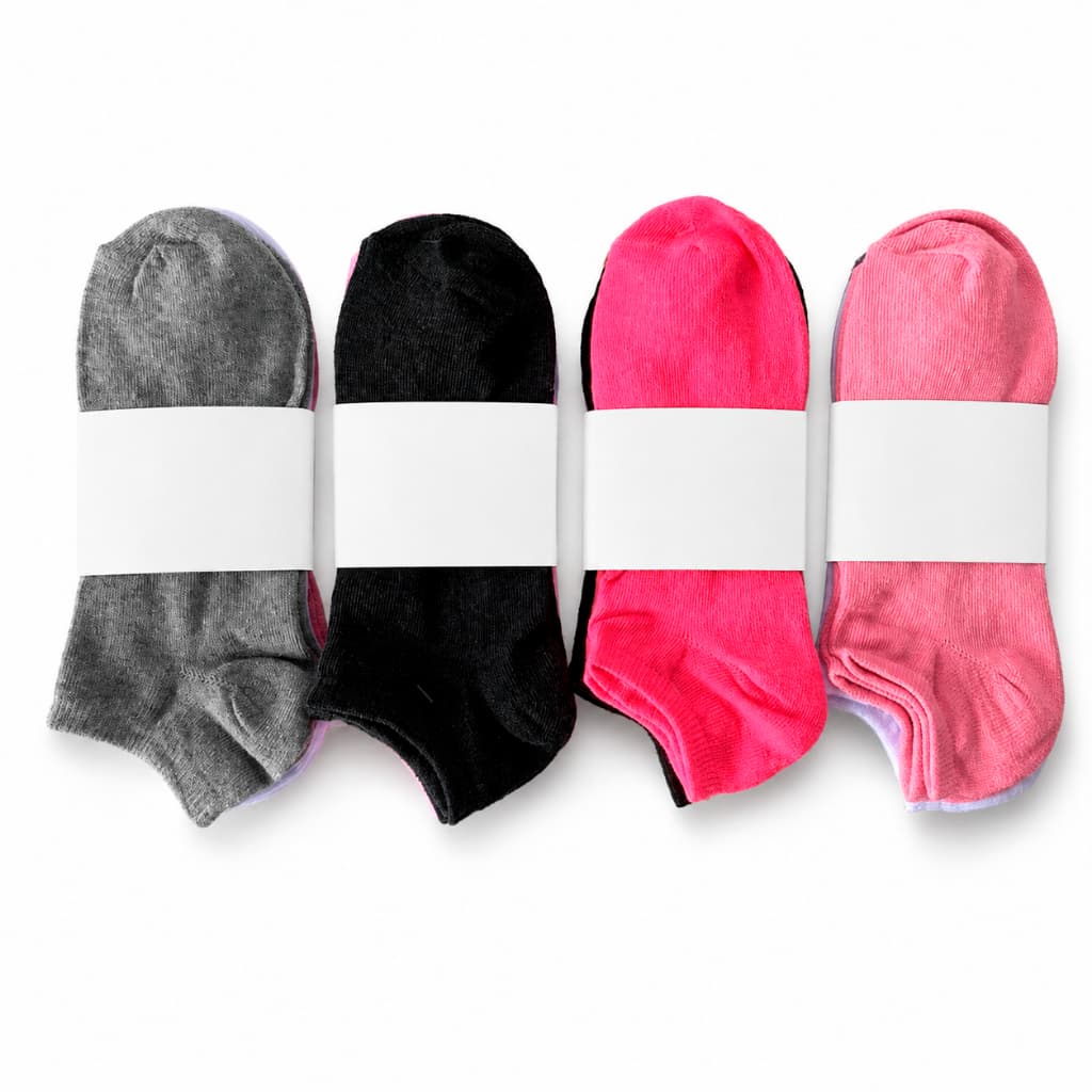 Kit Até 24 Pares de Meia Soquete Cano Curto com Algodão Feminina | Meia Sortida Macia e Respirável Veste do 35 ao 40