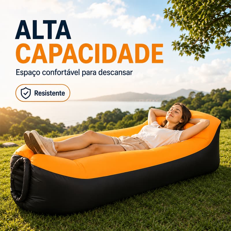 Sofa Inflavel Preguicoso Camping Praia Saco De Dormir Cama Portatil de Acampamento