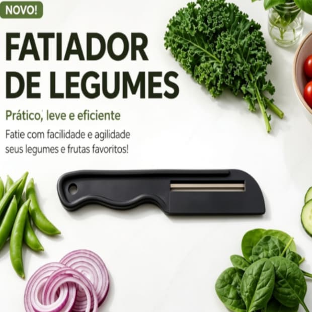 Fatiador de Legumes e Frutas Manual Cortador Multiuso Cozinha Prático Rápido