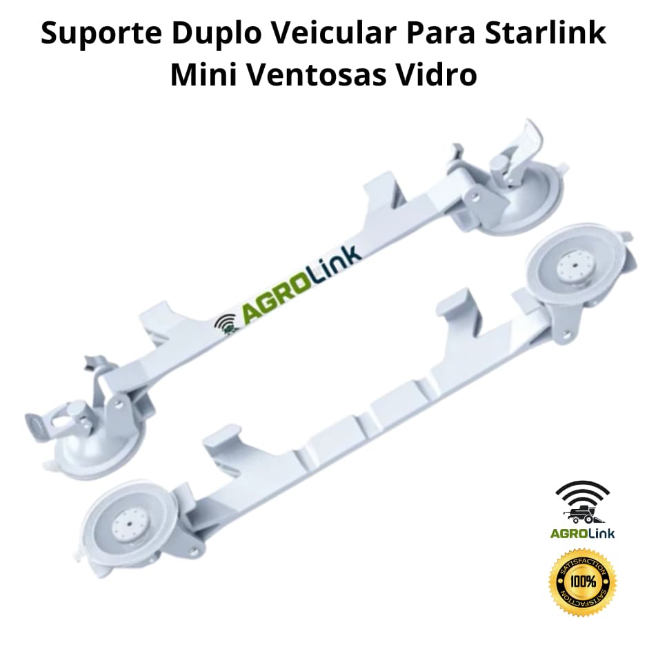Suporte Duplo Veicular Para Starlink Mini Ventosas Vidro | AgroLink