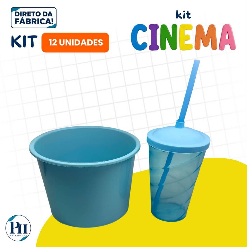 KIT CINEMA 12 BALDES 1,5L + 12 COPO TWISTTER 400 ML | FESTAS, EVENTOS E LEMBRANCINHAS