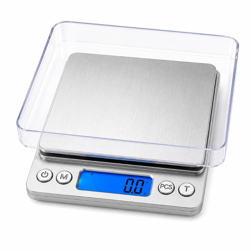 Balança Digital Precisão 2kg Inox LCD Alta Precisão 0,1g Top