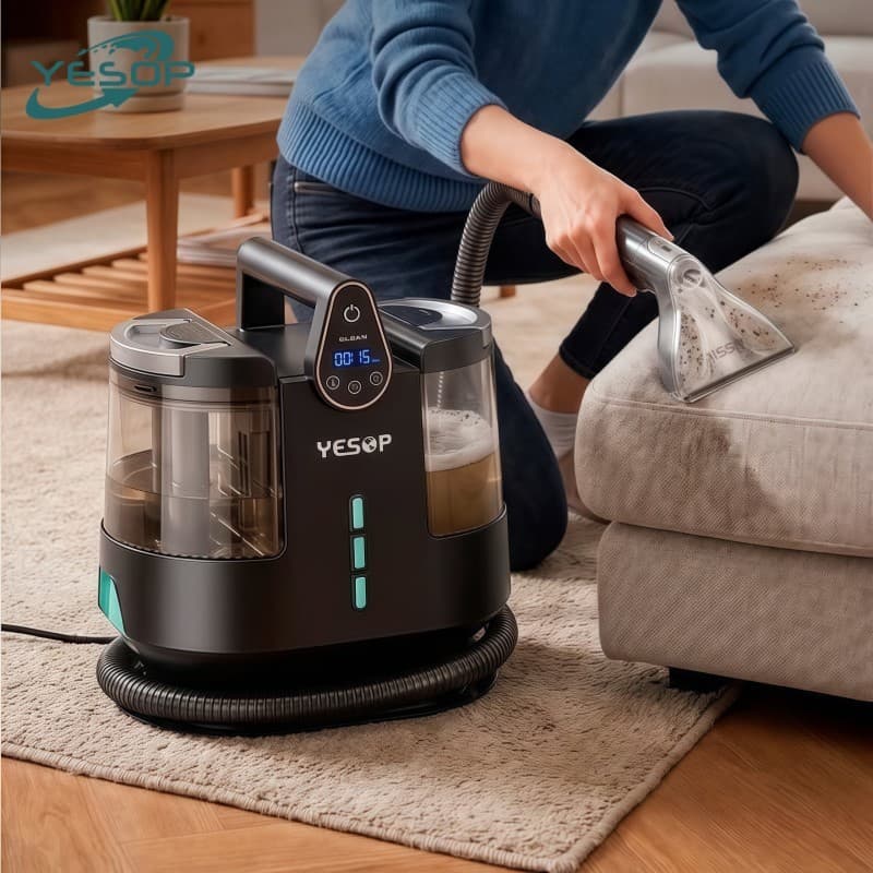 YESOP Extratora E Higienizadora Portátil Estofados Tapetes Carro Com Vapor 1700W 13kPa Preto