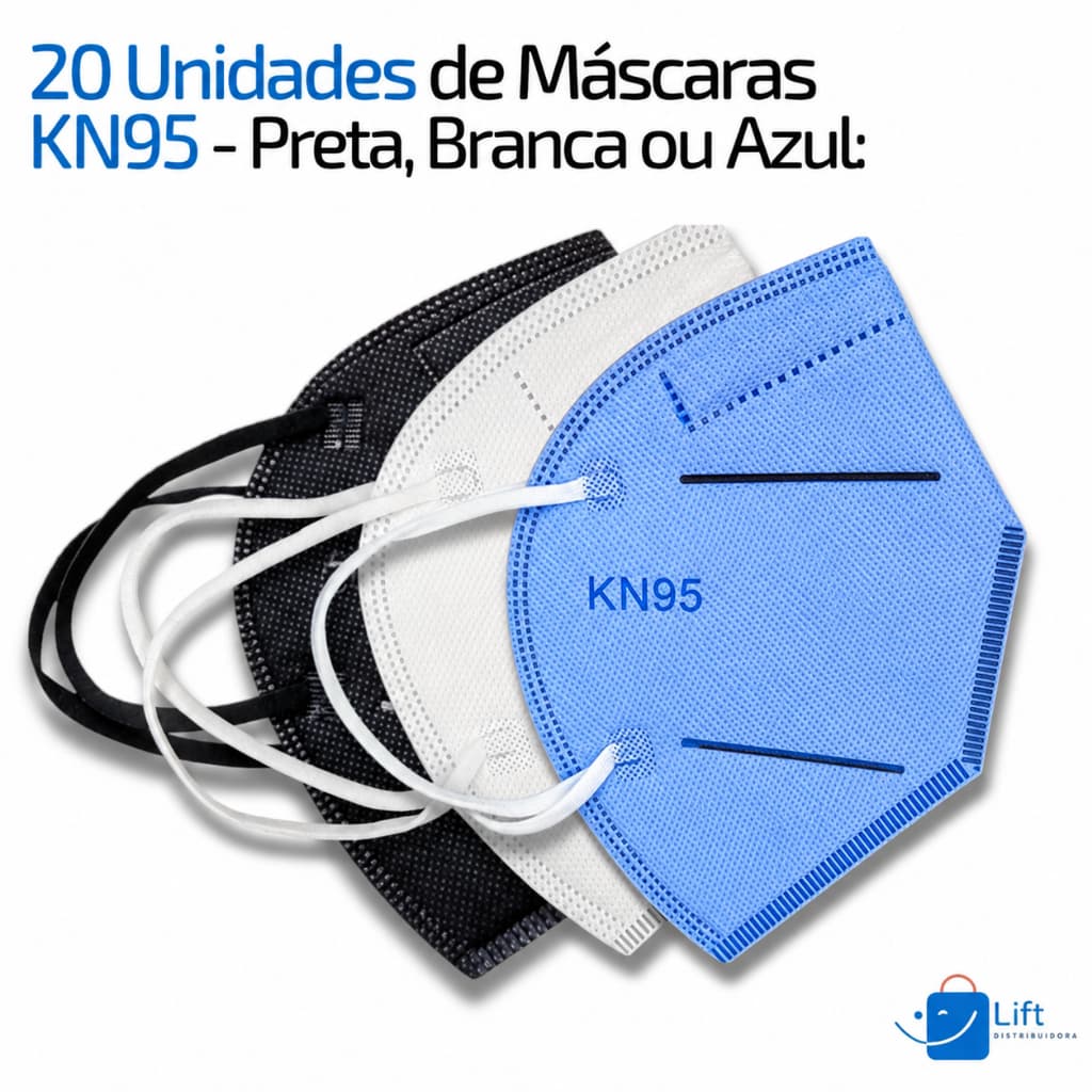 20 Máscara Descartável PFF2 KN95 | Sem Válvula + Proteção e Qualidade!