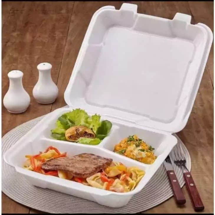 Marmitex/Bandeja de isopor c/100 e 50 unds tipo lancheira