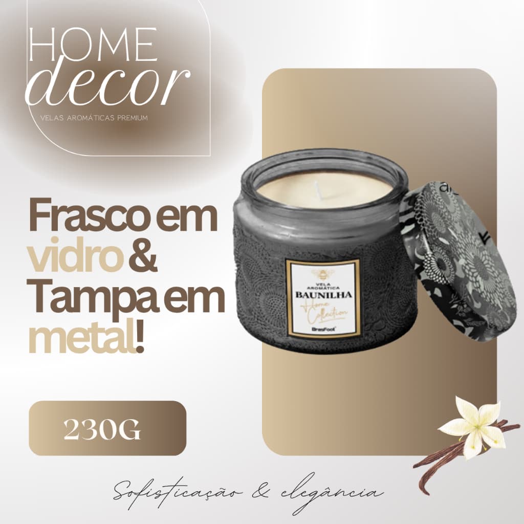 Velas Aromáticas Perfumada Premium Vela Aromática De Vários Aromas Cera e Tampa Presente Casamento
