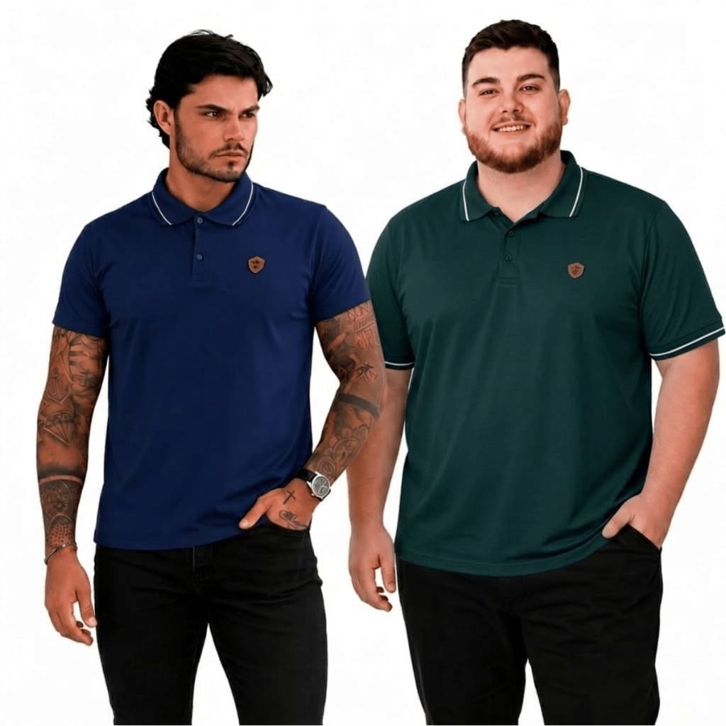 Camiseta Gola Polo Camisa Masculina Básica Do P ao G1 Plus Size Moda Maior