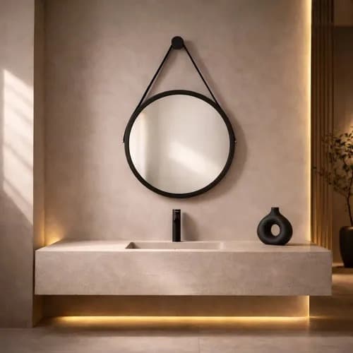 Espelho Vildrex Adnet 60cm Moldura Alumínio Design Moderno