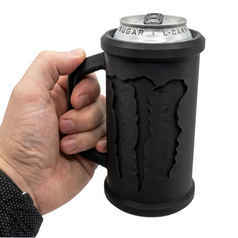 Porta Lata Monster 473ml Copo Caneca Térmica Suporte Para Lata 3D Nude Branco Preto Gamer Presente Criativo