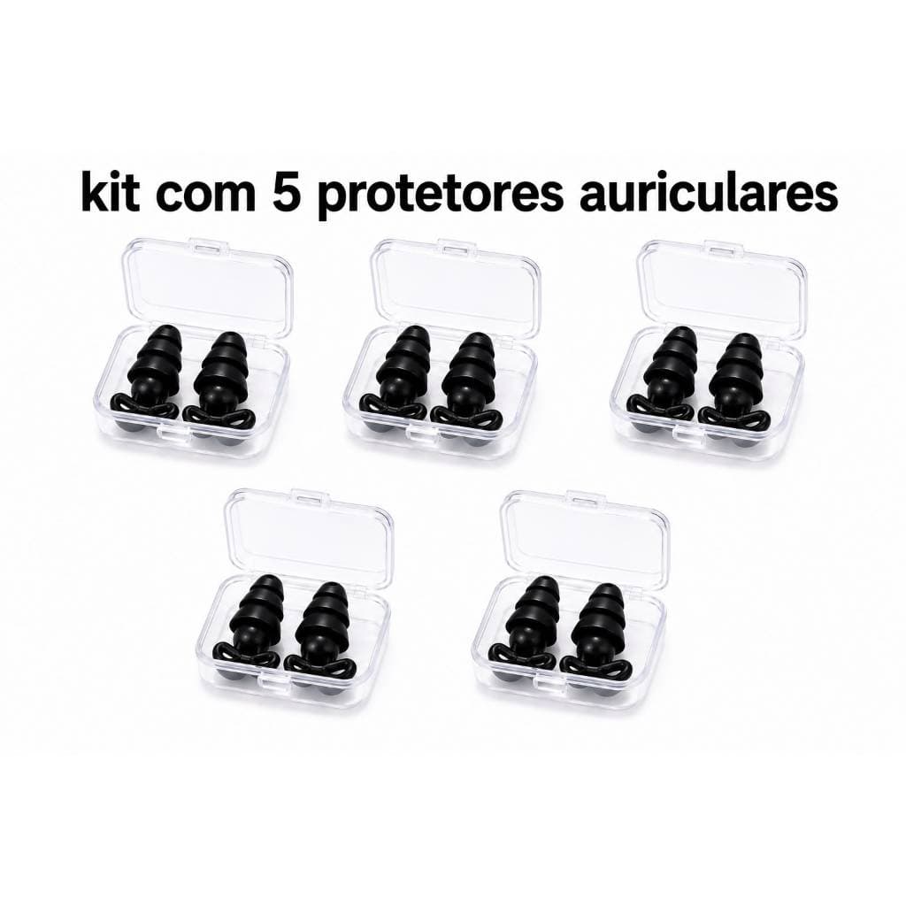 Kit 5 Protetor Auricular Tampão Ouvido Dormir Antirruído