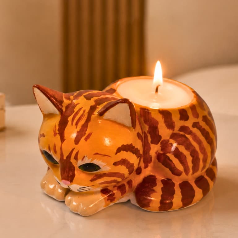 Vela Aromática de Gatinho- Decoração e Presente- cera Vegetal- Aroma Floral
