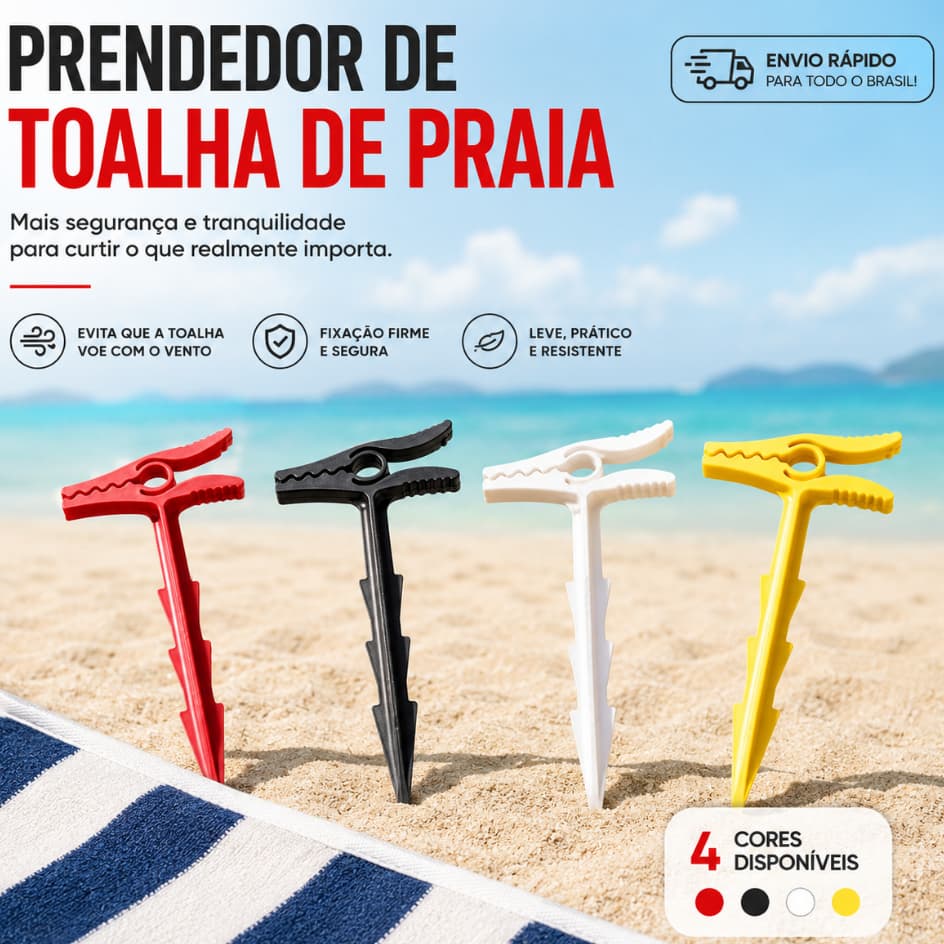 Prendedor de Toalha de Praia - Parque - Ancora para Canga - Pregos para Cangas - Piscina Mar Ferias