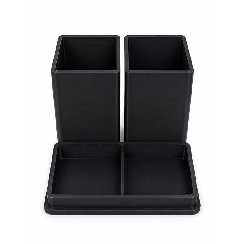 Organizador de Mesa Porta Canetas com Bandeja | Escritório Home Office Impressão 3D Premium