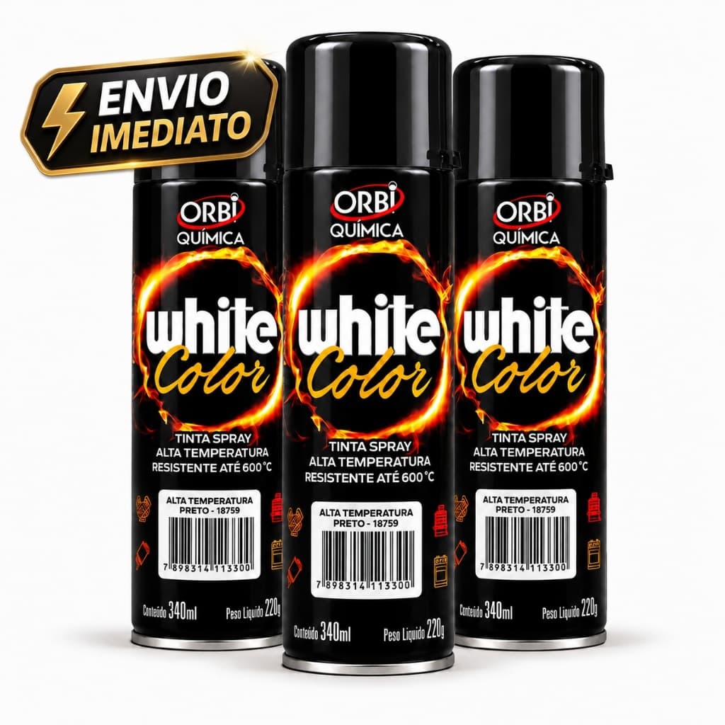 Kit 3 Tintas Spray Alta Temperatura 600c 340ml Orbi Escape Premium
