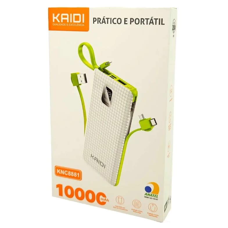 Carregador D Celulares Portátil/power Bank Kaidi- 10.000mah